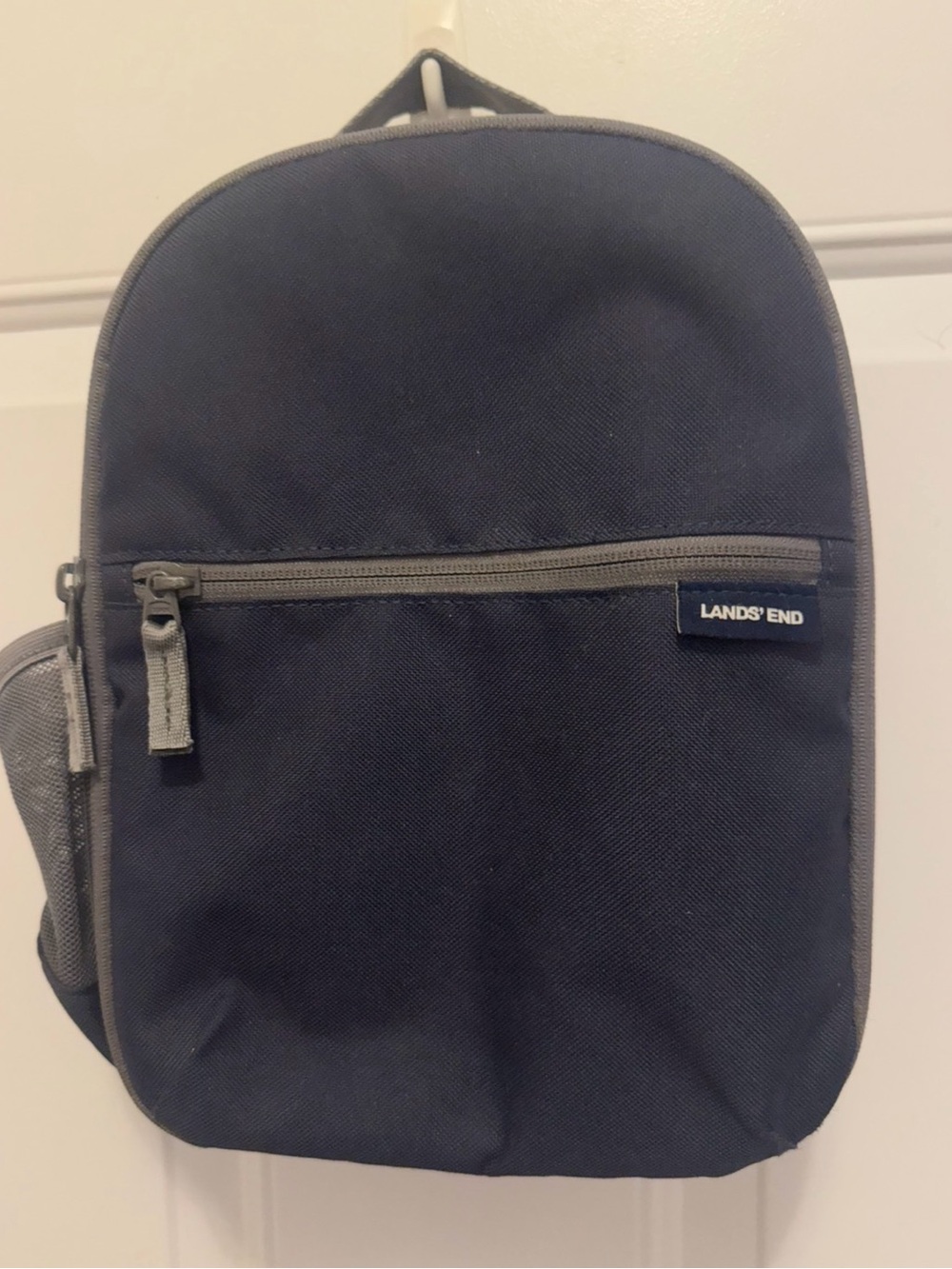 Lands' End Navy Crossbody Messenger with Gray Accents